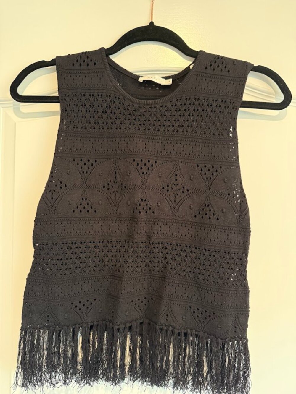 A.L.C. Fringe Knit Cropped Tank | Size Small